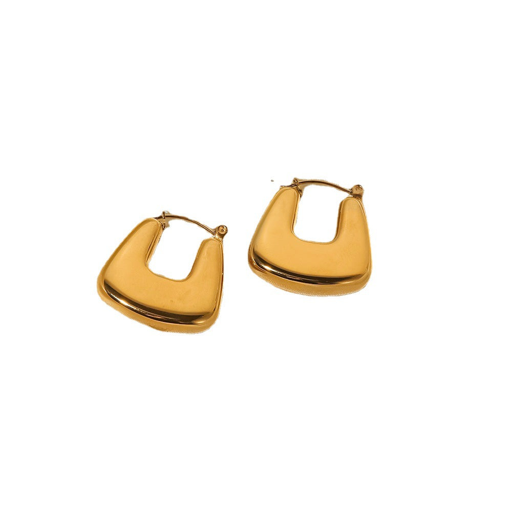 Geometric Gold Plated 18k Stainless Steel Earrings for Women