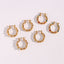 Geometric Pearl Zircon 18K Gold Plated Stainless Steel Hoop Earrings
