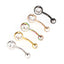 Fashion Geometric Stainless Steel Inlay Zircon Belly Ring 1 Piece