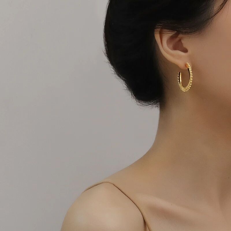 Geometric Minimalist Stainless Steel Gold Plated Earrings