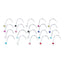 Fashion Geometric Stainless Steel Nose Stud with 2mm Colorful Rhinestone