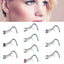 Fashion Geometric Stainless Steel Nose Stud with 2mm Colorful Rhinestone