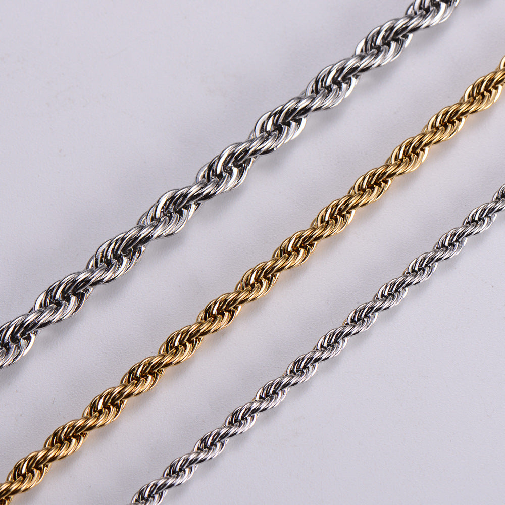 Fashion Geometric Stainless Steel Twist Chain Necklace Wholesale