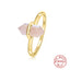 Geometric Crystal Sterling Silver Ring for Women