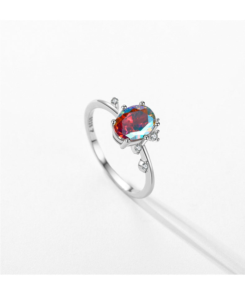 Fashion Geometric Heart Sterling Silver Zircon Ring