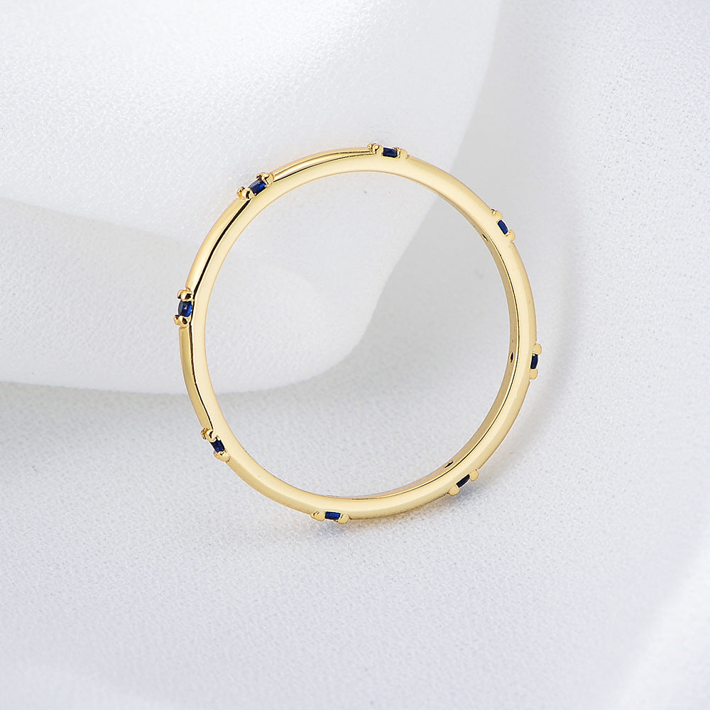 Fashion Geometric Sterling Silver Inlay Zircon Rings