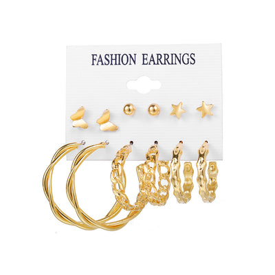 Fashion Geometric Tassel Butterfly Alloy Inlay Artificial Pearls Rhinestones Earrings