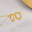 Gold Plated Geometric Titanium Steel Earrings with Rhinestones