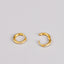 Gold Plated Geometric Titanium Steel Earrings with Rhinestones
