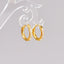 Gold Plated Geometric Titanium Steel Earrings with Rhinestones