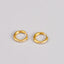 Gold Plated Geometric Titanium Steel Earrings with Rhinestones