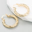 Geometric Titanium Steel Hoop Earrings with Gold Plating