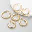 Geometric Titanium Steel Hoop Earrings with Gold Plating