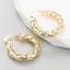 Geometric Titanium Steel Hoop Earrings with Gold Plating