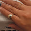 18k Gold Plated Stainless Steel Black Agate Sunflower Ring