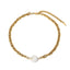 Fashion Gold-plated Stainless Steel Thick Chain Pearl Necklace