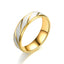 Fashion Golden Stainless Steel Step Cut Couple Ring