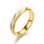 Fashion Golden Stainless Steel Step Cut Couple Ring