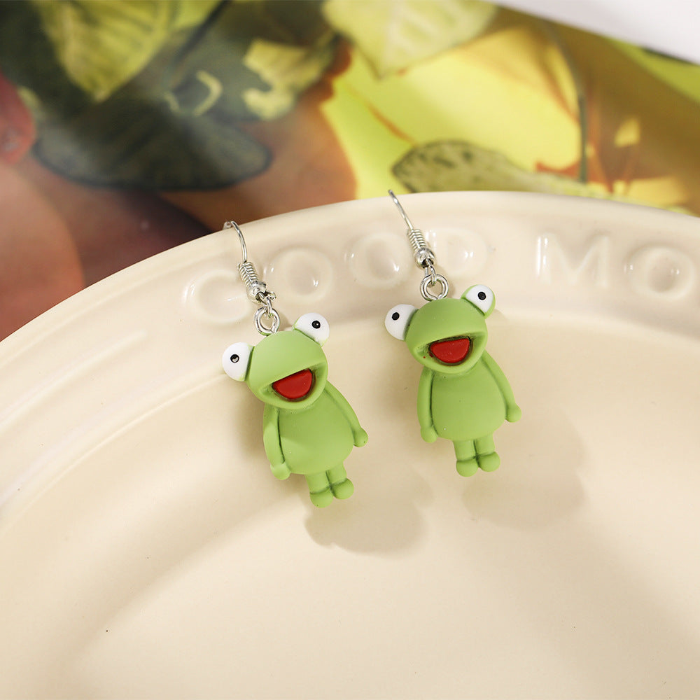 Creative Green Frog Earrings - Unique Design Wholesale