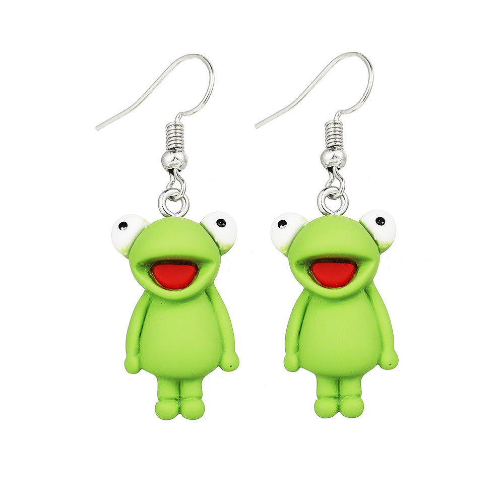 Creative Green Frog Earrings - Unique Design Wholesale