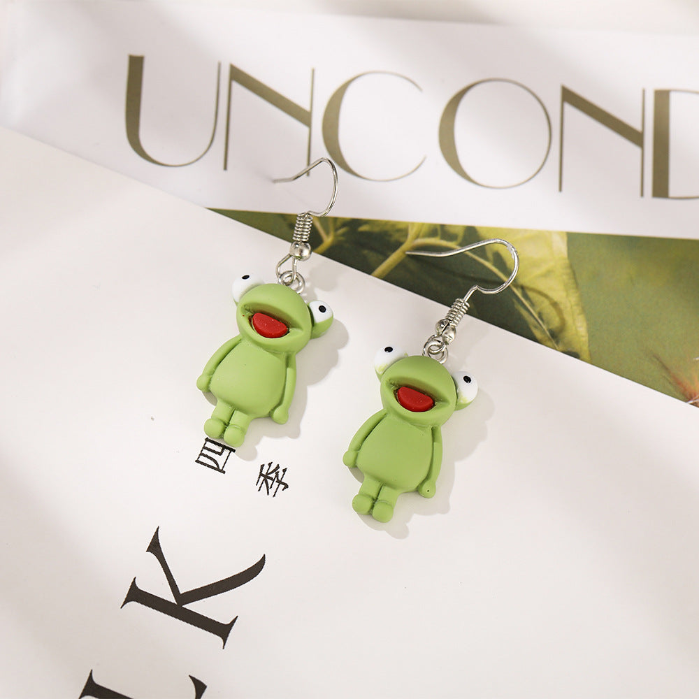 Creative Green Frog Earrings - Unique Design Wholesale