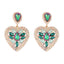 Fashion Heart Shape Alloy Inlay Rhinestones Earrings 1 Pair