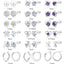 Fashion Heart Shape Alloy Inlay Zircon Ear Studs