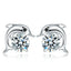 Fashion Heart Shape Alloy Inlay Zircon Ear Studs