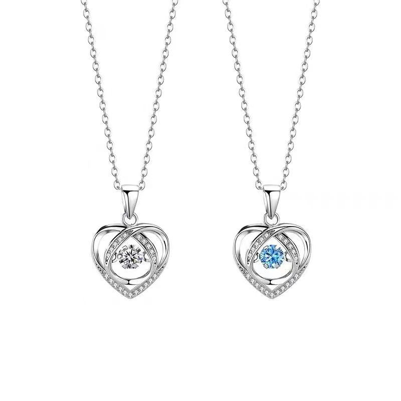 Fashion Heart Shape Alloy Plating Zircon Women'S Pendant Necklace