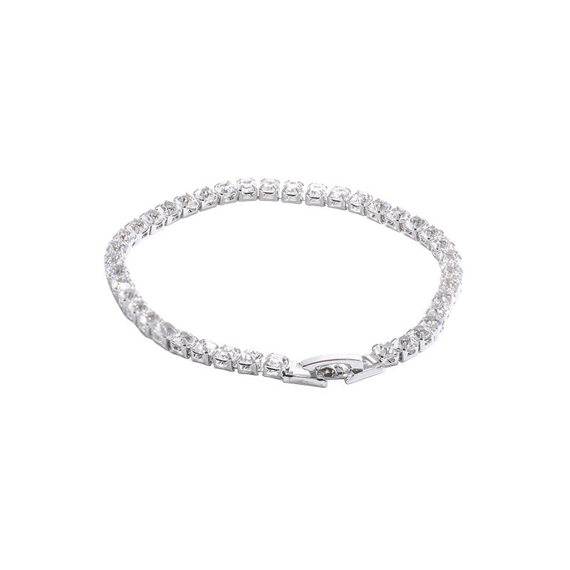 Elegant Heart-Shaped Zircon and Pearl Bracelet