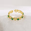 Fashion Geometric Heart Shape Gold Plated Zircon Open Ring