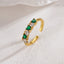 Fashion Geometric Heart Shape Gold Plated Zircon Open Ring