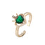 Fashion Crown Heart Zircon Adjustable Copper Ring
