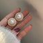 Fashion Heart Shape Flower Bow Knot Imitation Pearl Alloy Rhinestone Women'S Earrings 1 Pair