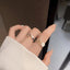 Fashion Heart Shape Flower Copper Zircon Open Ring 1 Piece