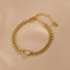 Fashion Wheat Design Heart Shell Titanium Steel Bracelet - 18k Gold Plated