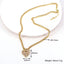 Fashion Heart Zircon Pendant Copper Electroplating Thick Chain Necklace Female