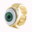 Fashion Heart-shaped Eyes Shell Copper Micro-inlaid Zircon Open Ring