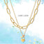 Fashion Hip-hop Heart-shaped Titanium Steel Double-layer Chain Necklace and Pearl Bracelet Set