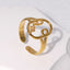Fashion Geometric Oval Stainless Steel Adjustable Ring