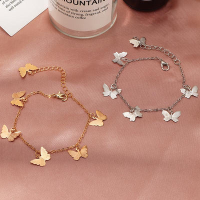 Fashion Jewelry Wholesale Single Layer Butterfly Bracelet Sweet Butterfly Pendant Bracelet