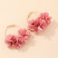 Fashion Jewelry Wild Sweet Geometric Fabric Flower Earrings Alloy Large Ring Earrings