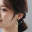 Fashion Leaf Pearl Drop Earrings with S925 Silver Needle