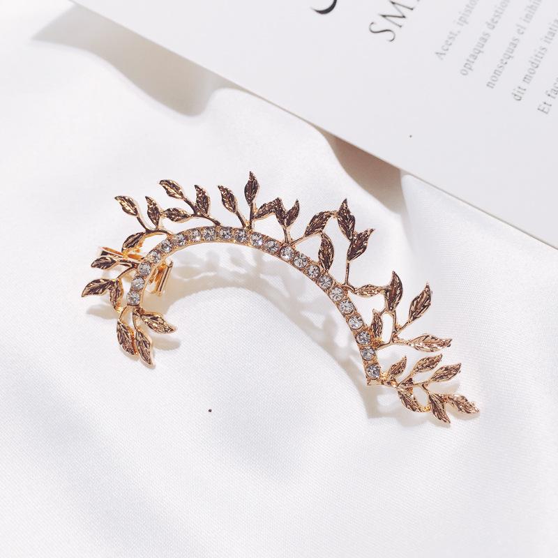 Fashion Leaf-studded Ear Cuff New Clip Earrings NHDP148443