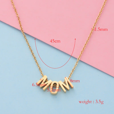 Fashion Letter MOM Stainless Steel Plating Pendant Necklace 1 Piece