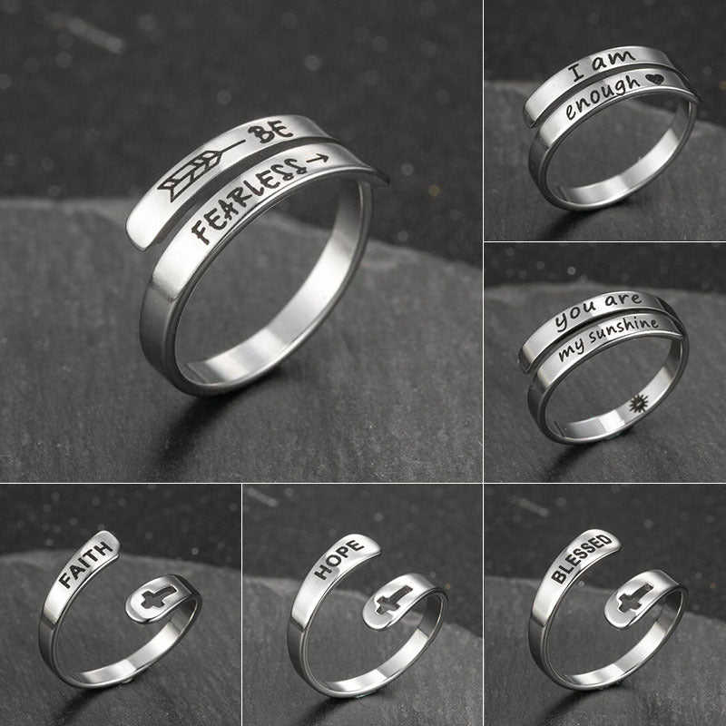 Fashion Geometric Cross Stainless Steel Couple Ring