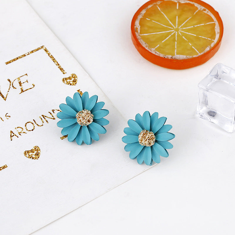 Fashion Little Daisy Multicolor Sun Flower Painted Earrings