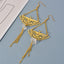 Bohemian Moon Flower Butterfly Tassel Hollow Out Women's Drop Earrings