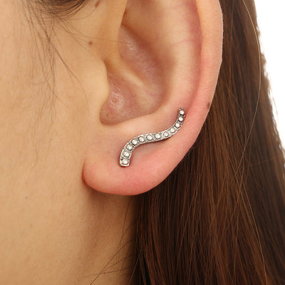 Fashion Geometric Circle Wave Curve Alloy Stud Earrings