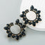 Fashion New Alloy Diamond Rhinestone Geometric Flower Earrings Female